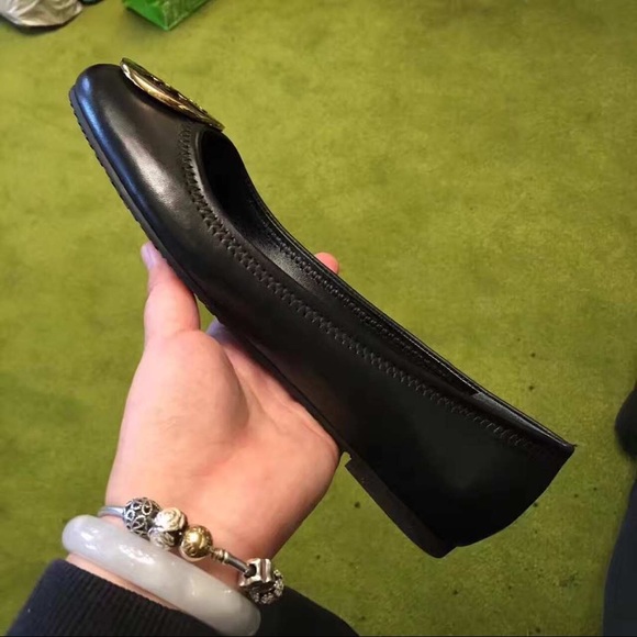 Tory burch TB classic ballet flat leather shoes 7C - Picture 6 of 7
